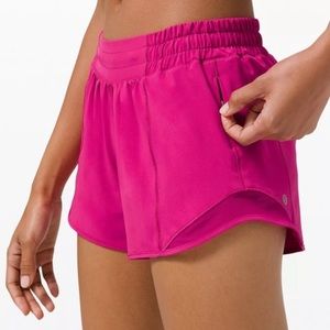Lululemon hotty hot shorts 2.5” in pink (raspberry). Size 8